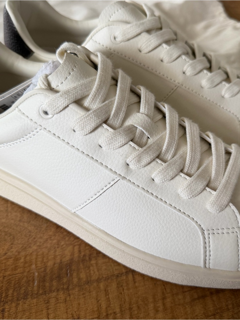 Zara White Leather Low-Top Sneakers